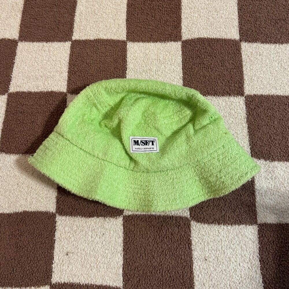 Lime Green Textured Bucket Hat
